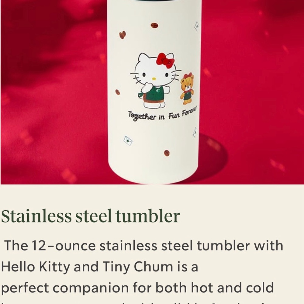 Starbucks Hello Kitty White Tumbler